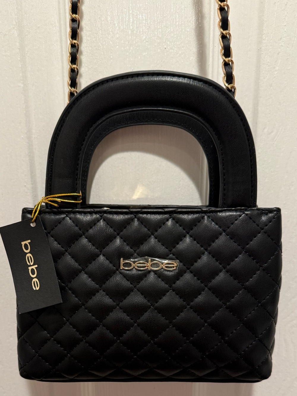 BEBE SOPHIE MINI SATCHEL CROSSBODY BAG IN BLACK